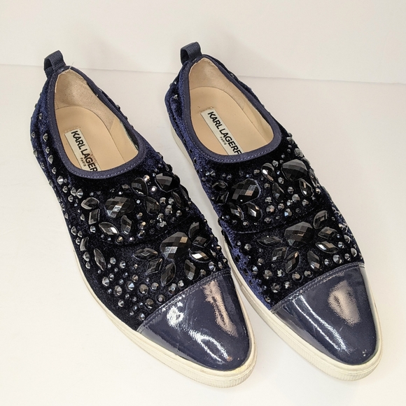 Karl Lagerfeld Shoes - Karl Lagerfeld velvet gemstone sneakers size 6.5